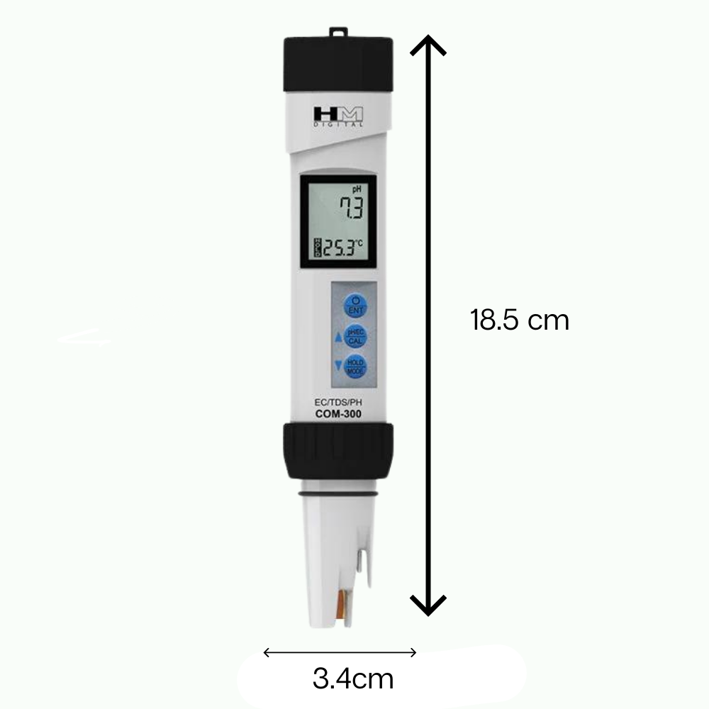 HM Digital Pro COM-300 pH TDS EC Temp Meter - Green Shop Online