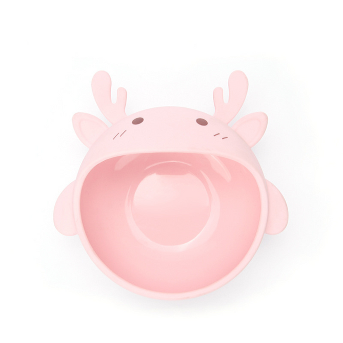 Silicone Baby Bowl - Deer Shape Pink