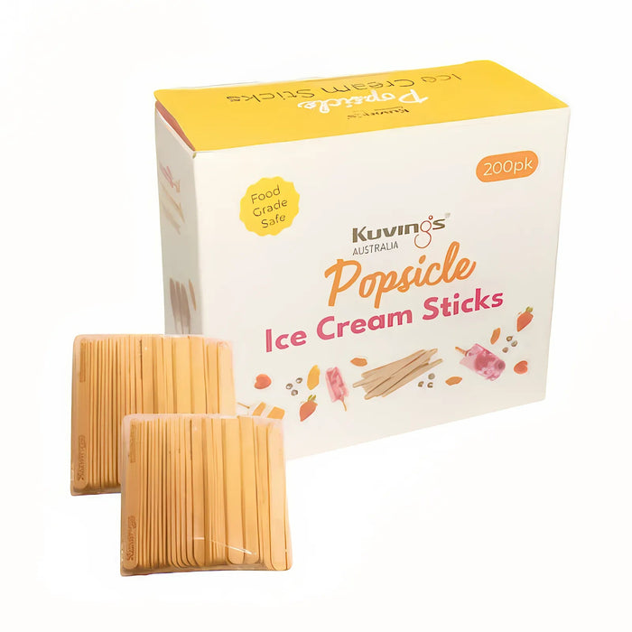 Popsicle & Ice Cream Sticks 200pk | Wooden Sticks for Frozen Treats