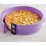 Separable Cake Pan 25 cm x 7.5cm Silicone With Bottom of Heat Resistant Glass