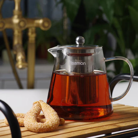 Tea pot 950ml With Stainless Steel Filter Borosilicate Glass - Green Shop Online