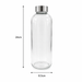 A clear glass bottle with a silver metallic cap, shown with dimension lines indicating a height of 24cm and a width of 8.5cm on a white background.