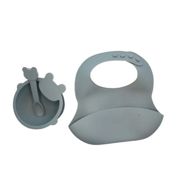 Silicone Baby Bib & Bowl Pack - Multiple Colours