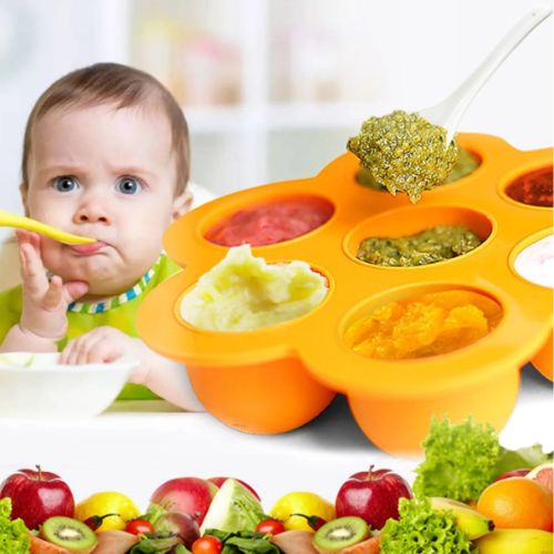 Silicone Baby Food Storage Container Ice Cube Maker - 7 Holes - Green Shop Online