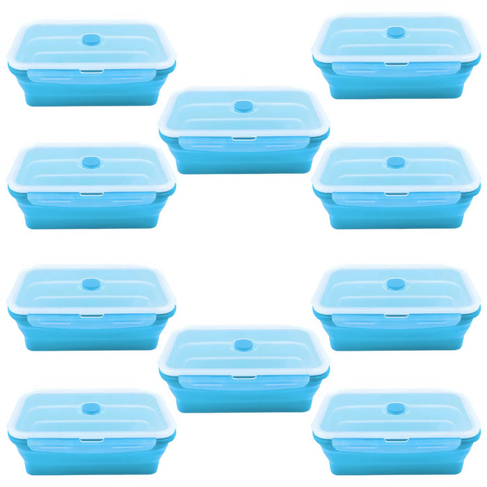 Pack & Stack Silicone Rectangle Lunch Box - 10 Pack Bundle