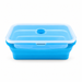 Pack & Stack 800ml blue collapsible silicone rectangle lunch box with clip-on lid