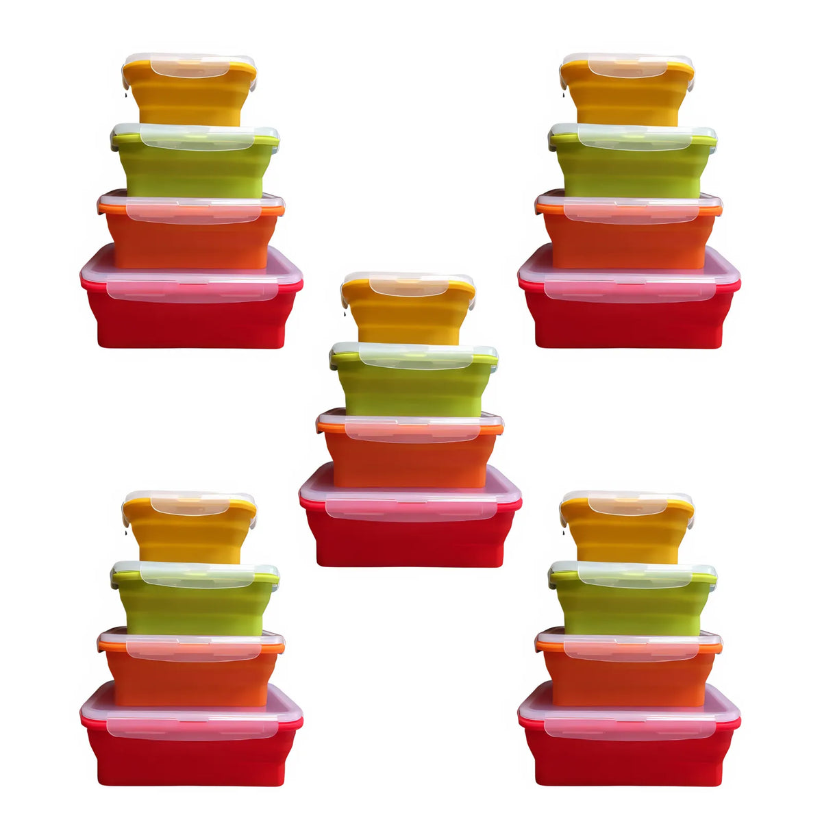 Pack & Stack Containers – Rectangular - 5 Pack Bundle | Green Shop