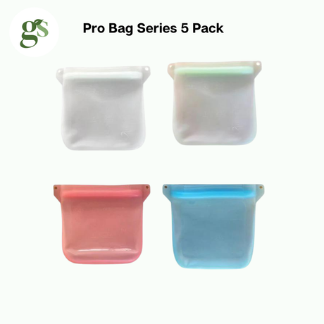 Silicone Food Storage Reusable Pro Bag Series 5 Pack - 2000ml - Green Shop Online