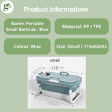 Adult Foldable Bath Tub - Regular 115 x 62 x 52 - Green Shop Online