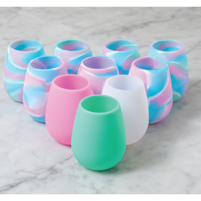 Reusable Silicone Smart Cups 4 pack - Green Blend