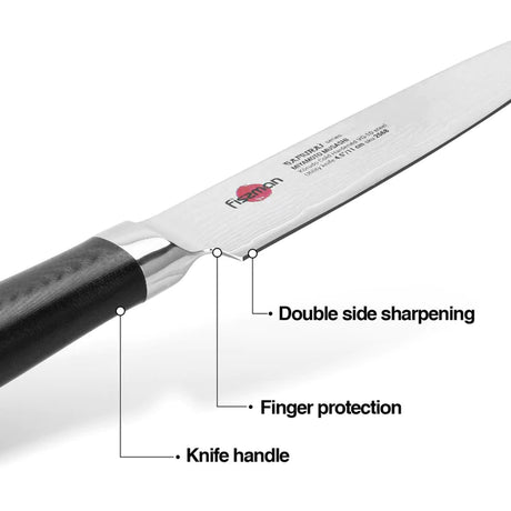 4.5" Utility knife MUSASHI 11cm steel DAMASCUS - Green Shop Online