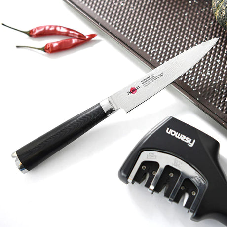 4.5" Utility knife MUSASHI 11cm steel DAMASCUS - Green Shop Online