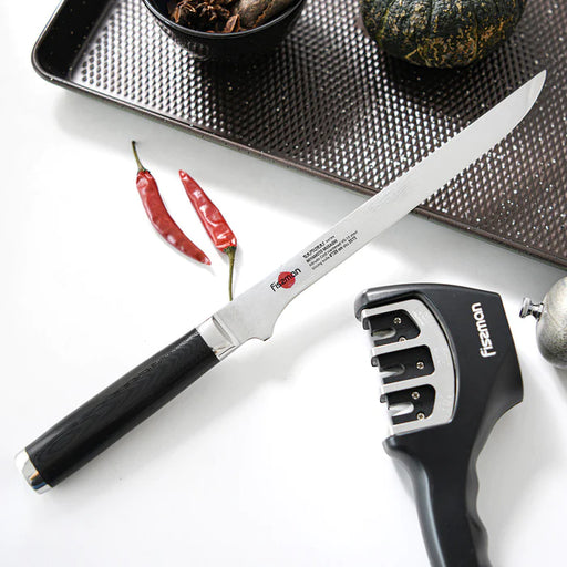 8" Slicing knife MUSASHI 20cm Steel DAMASCUS