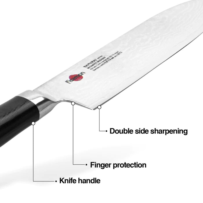 5.5" Santoku knife MUSASHI 14cm (steel DAMASCUS)