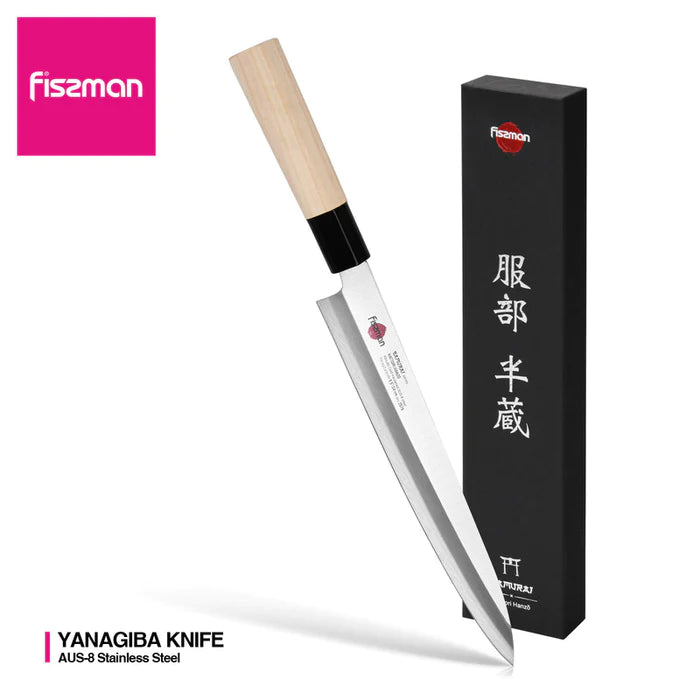 9.5" Yanagiba knife HANZO 24cm Steel AUS-8 - Green Shop Online