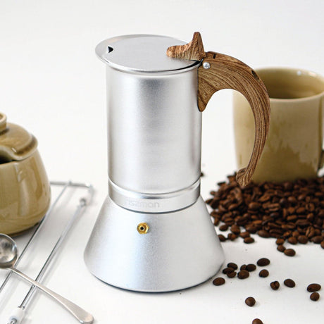Coffee Maker 300ml For 6 Cups Pressed Aluminium Wooden Handle And Knob - Green Shop Online