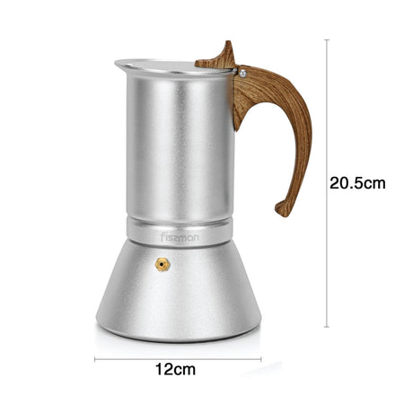 Coffee Maker 300ml For 6 Cups Pressed Aluminium Wooden Handle And Knob - Green Shop Online