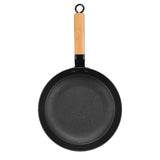 Frying Pan 24cm x 4.5cm with Wooden Handle - Green Shop Online