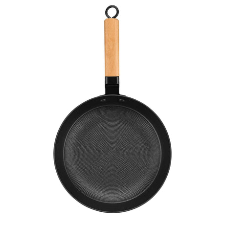 Frying Pan 24cm x 4.5cm with Wooden Handle - Green Shop Online