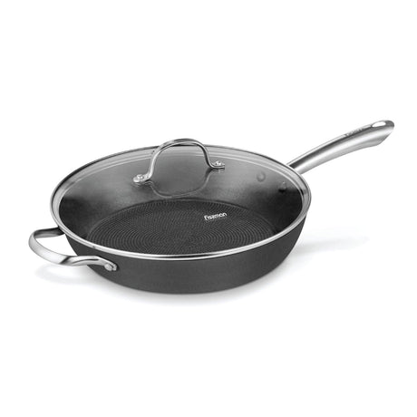 Iron Die Cast Frying Pan with Glass Lid 30 x 8cm - Pack of 10 - Green Shop Online