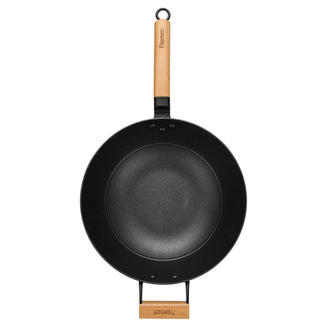 Enameled lightweight cast iron with non-stick coating 30 cm x 8.4 cm Wok Style Fry Pan - Green Shop Online