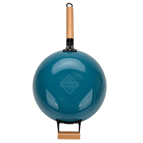 Enameled lightweight cast iron with non-stick coating 30 cm x 8.4 cm Wok Style Fry Pan - Pack of 10 - Green Shop Online