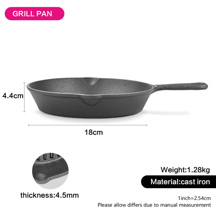Grill Pan 18 x 4.4cm Cast Iron