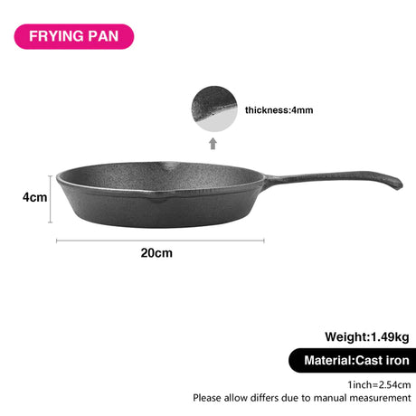 Non-Stick Cast Iron Frying Pan 20cm - Durable, Easy-Clean - Green Shop Online