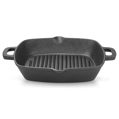 Non-Stick Cast Iron Square Grill Pan 26 x 5.3cm - Green Shop Online