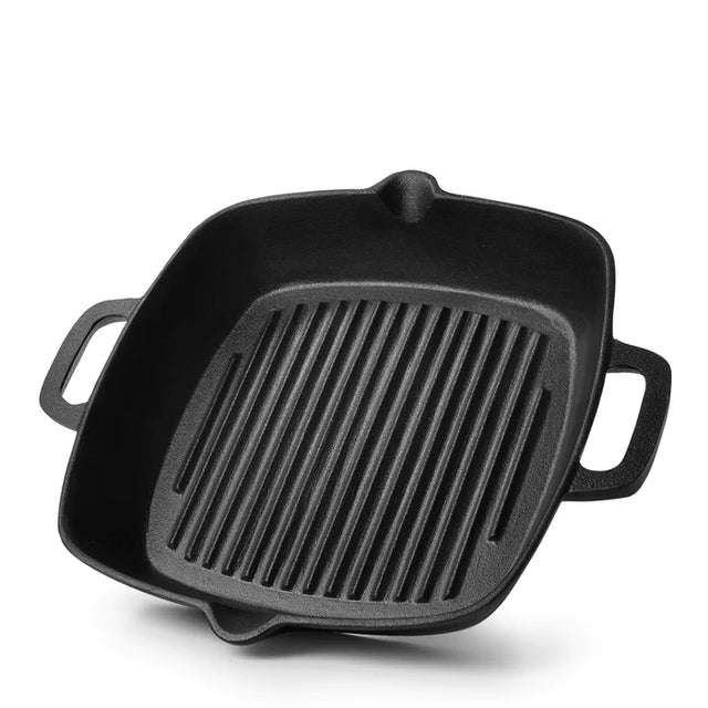 Non-Stick Cast Iron Square Grill Pan 26 x 5.3cm - Green Shop Online