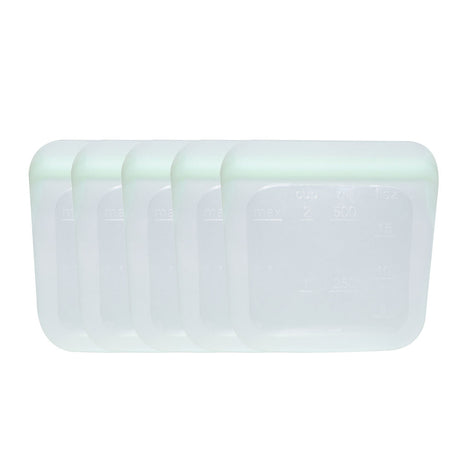 Silicone Food Storage Bag Reusable 5 Pack – 1000ml - Green Shop Online