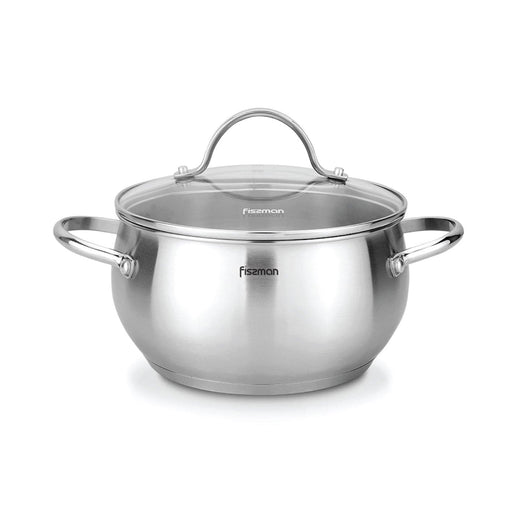 Stockpot 24 x 13cm 5.9 LTR with glass lid stainless steel - Green Shop Online