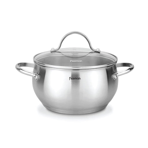 Stockpot 24 x 13cm 5.9 LTR with glass lid stainless steel