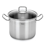 Stockpot 24 x 18cm 8.1 LTR with Glass Lid Stainless Steel - Green Shop Online