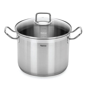 Stockpot 24 x 18cm 8.1 LTR with Glass Lid Stainless Steel - Green Shop Online