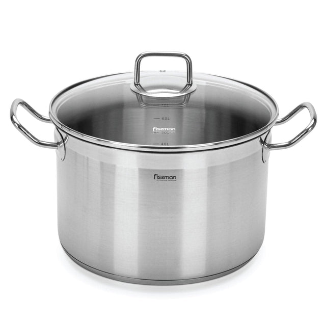 Stockpot 26 x 17cm 9.0 LTR with Glass Lid Stainless Steel - Green Shop Online