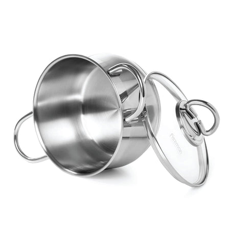 Stockpot 20 x 11.5cm  3.6 LTR with Glass Lid Stainless Steel - Green Shop Online