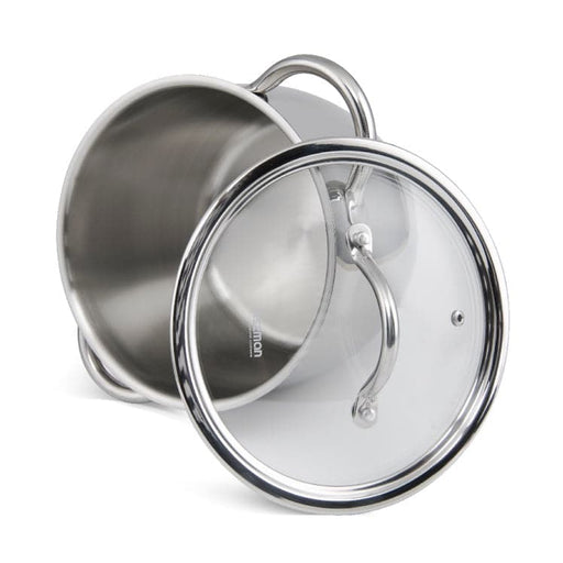 Stockpot 20 x 16.8cm 5.7 LTR with glass lid stainless steel