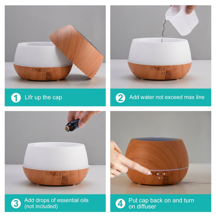 Aromatherapy Wooden Essential Oil Diffuser with Music