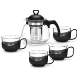 Tea pot 700ml with 4 cups 150ml glass - Green Shop Online