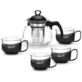 Tea pot 700ml with 4 cups 150ml glass - Green Shop Online