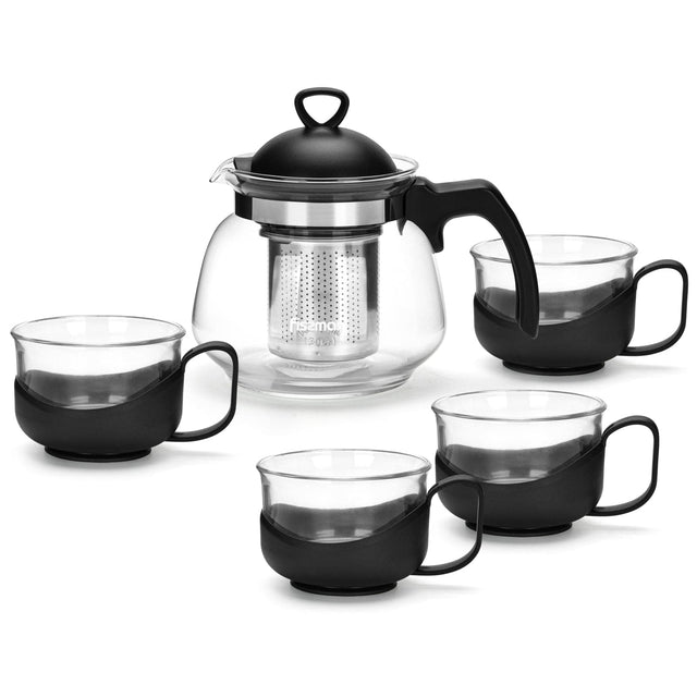 Tea pot 700ml with 4 cups 150ml glass - Green Shop Online