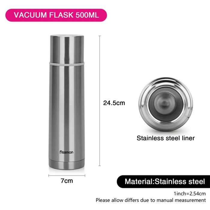 Double wall vacuum bottle 500ml stainless steel