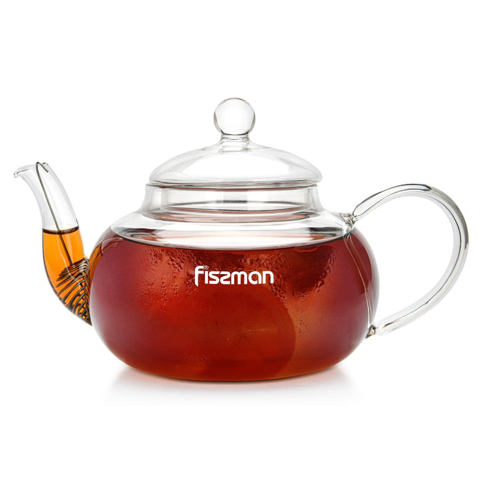 Tea pot 600ml with steel infuser heat resistant glass