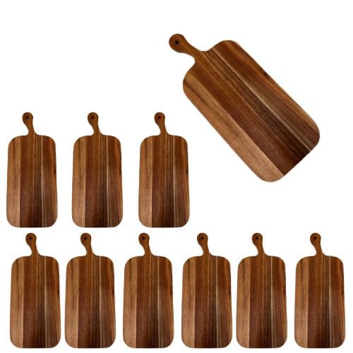 Acacia Wood Cutting Board With Handle - Pack of 10