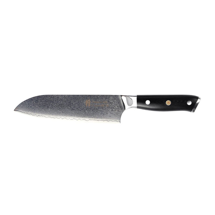 Santoku Knife (7 in) Damascus Steel – black fibreglass handle