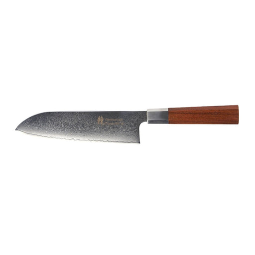 Santoku Knife 7 in Damascus Steel – Kevazingo Wood Handle
