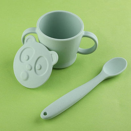 Baby Training Cup - Silicone with Lid - 140ml - Green Shop Online