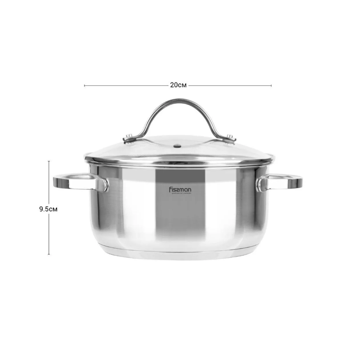 Cookware Set 8pcs Stainless Steel bundle - Glass lids
