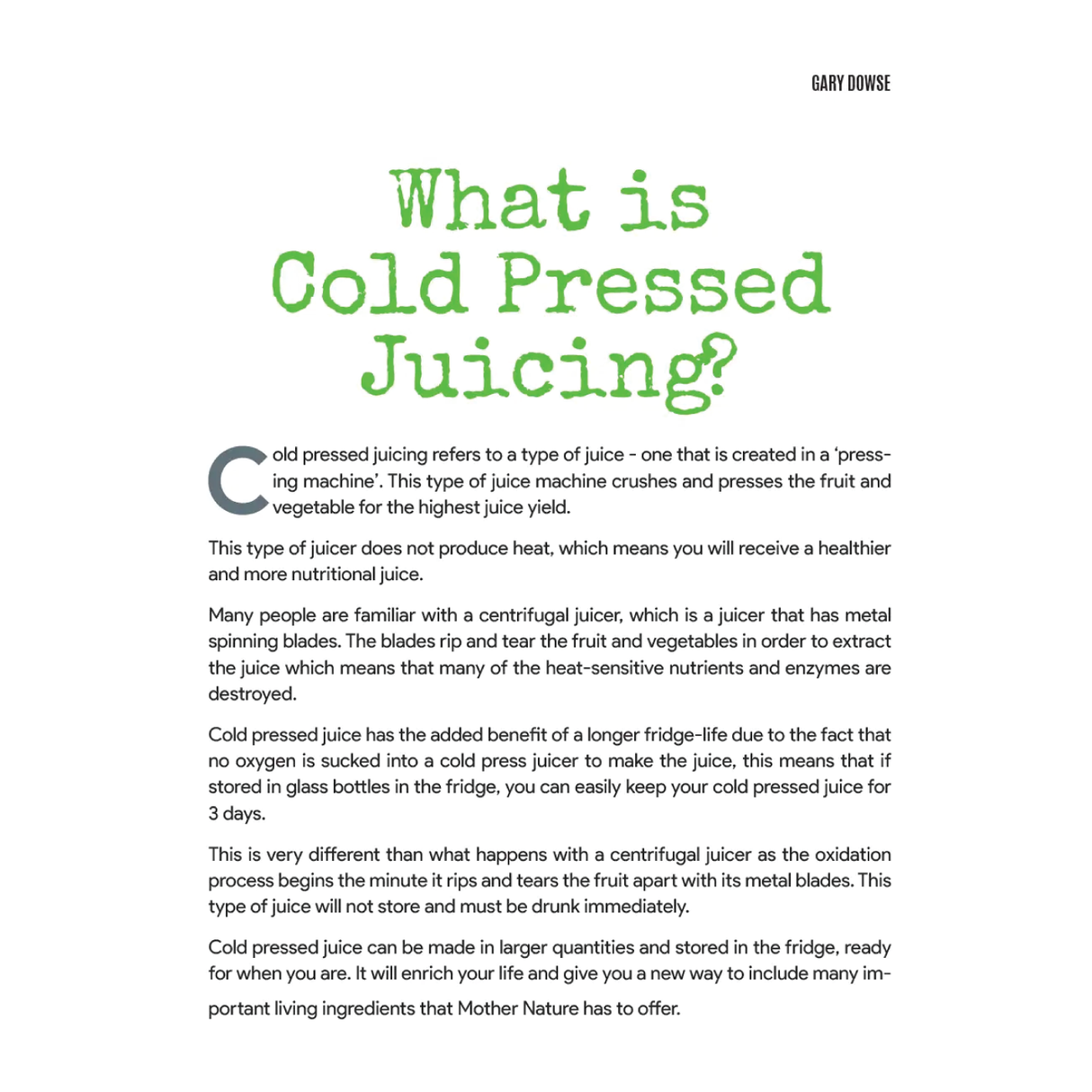 Juice Chef by Gary Dowse - Green Shop Online